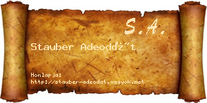 Stauber Adeodát névjegykártya